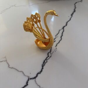 Elegant Gold Swan Incense Holder